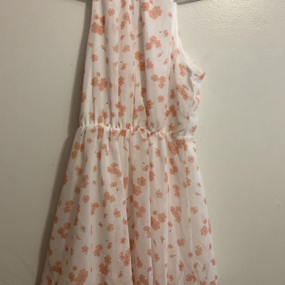 Floral Kids Dress in White and Orange